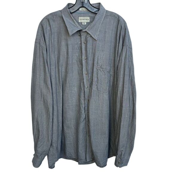 Cutter & Buck 3XT 100%‎ Cotton Gray Striped Plaid Long Sleeve Button Down - Picture 1 of 5